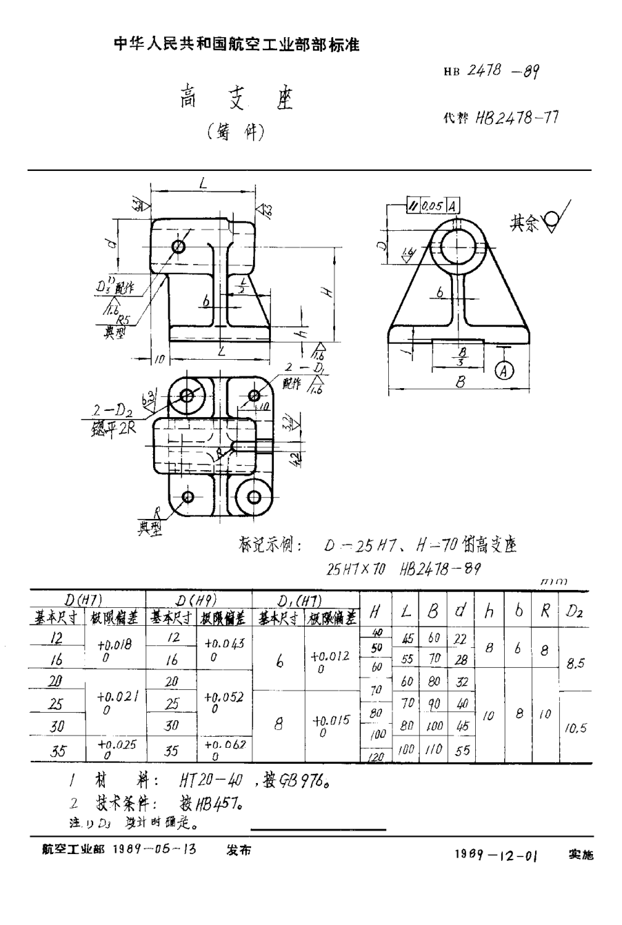 HB 2478-1989高支座（鑄件）