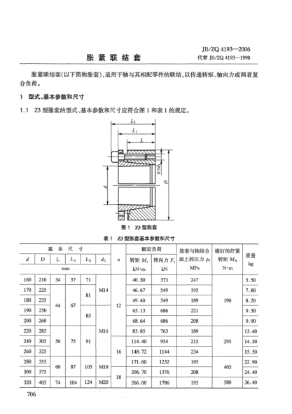 JB/ZQ 4193-2006脹緊聯(lián)結套