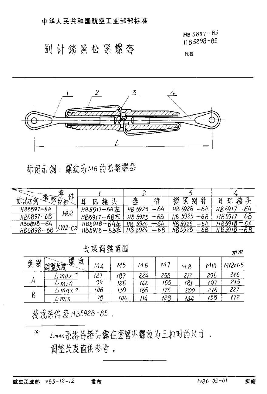 HB 5897-1985別針鎖緊松緊螺套