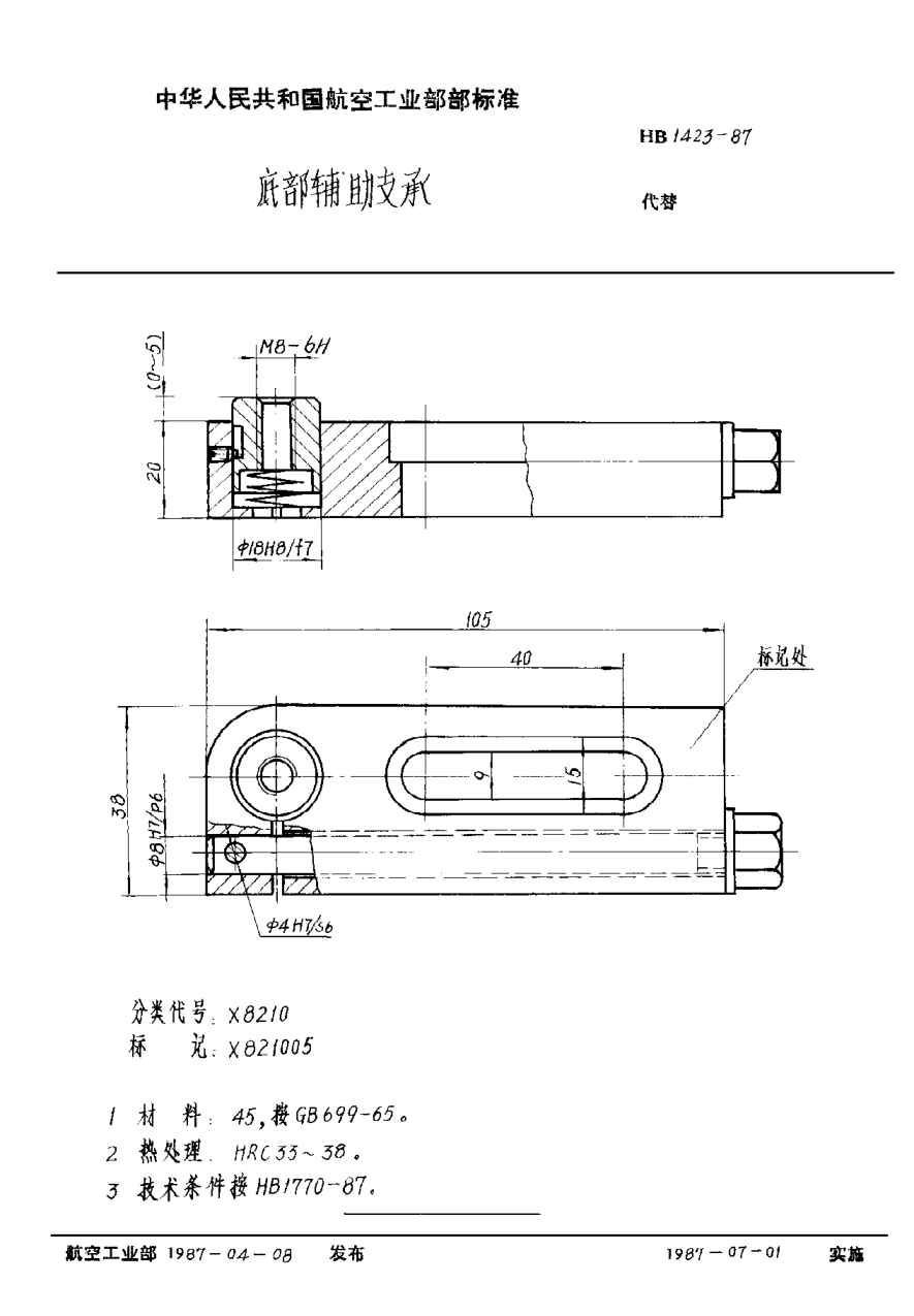 HB 1423-1987底部輔助支承