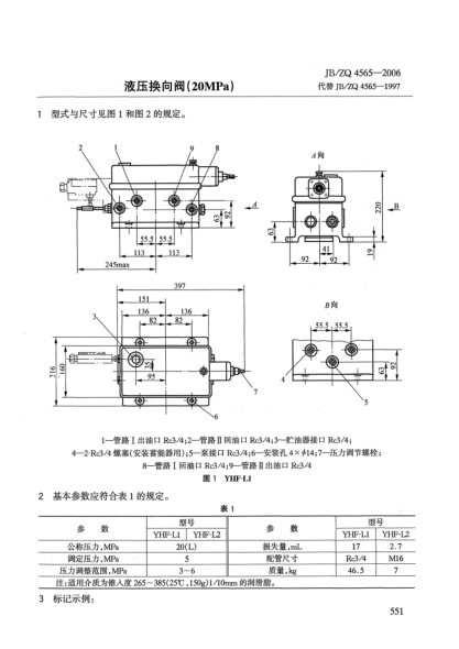 JB/ZQ 4565-2006液壓換向閥(20MPa)