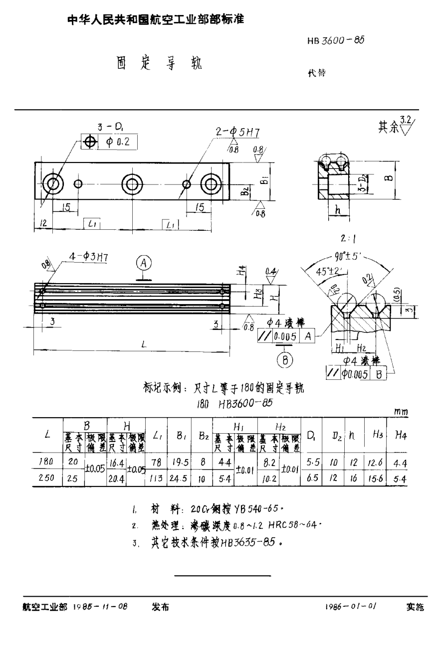 HB 3600-1985固定導(dǎo)軌