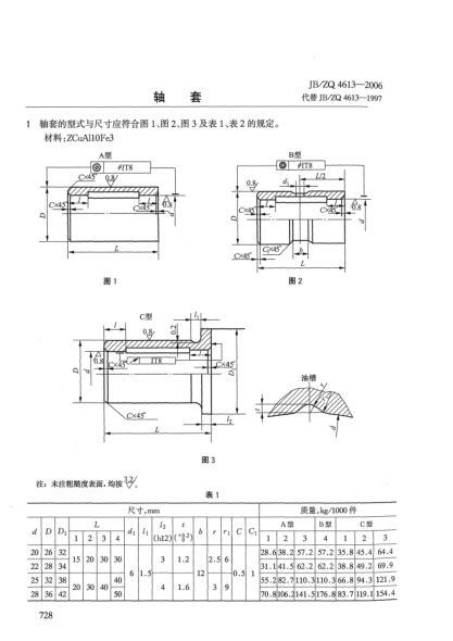 JB/ZQ 4613-2006軸套
