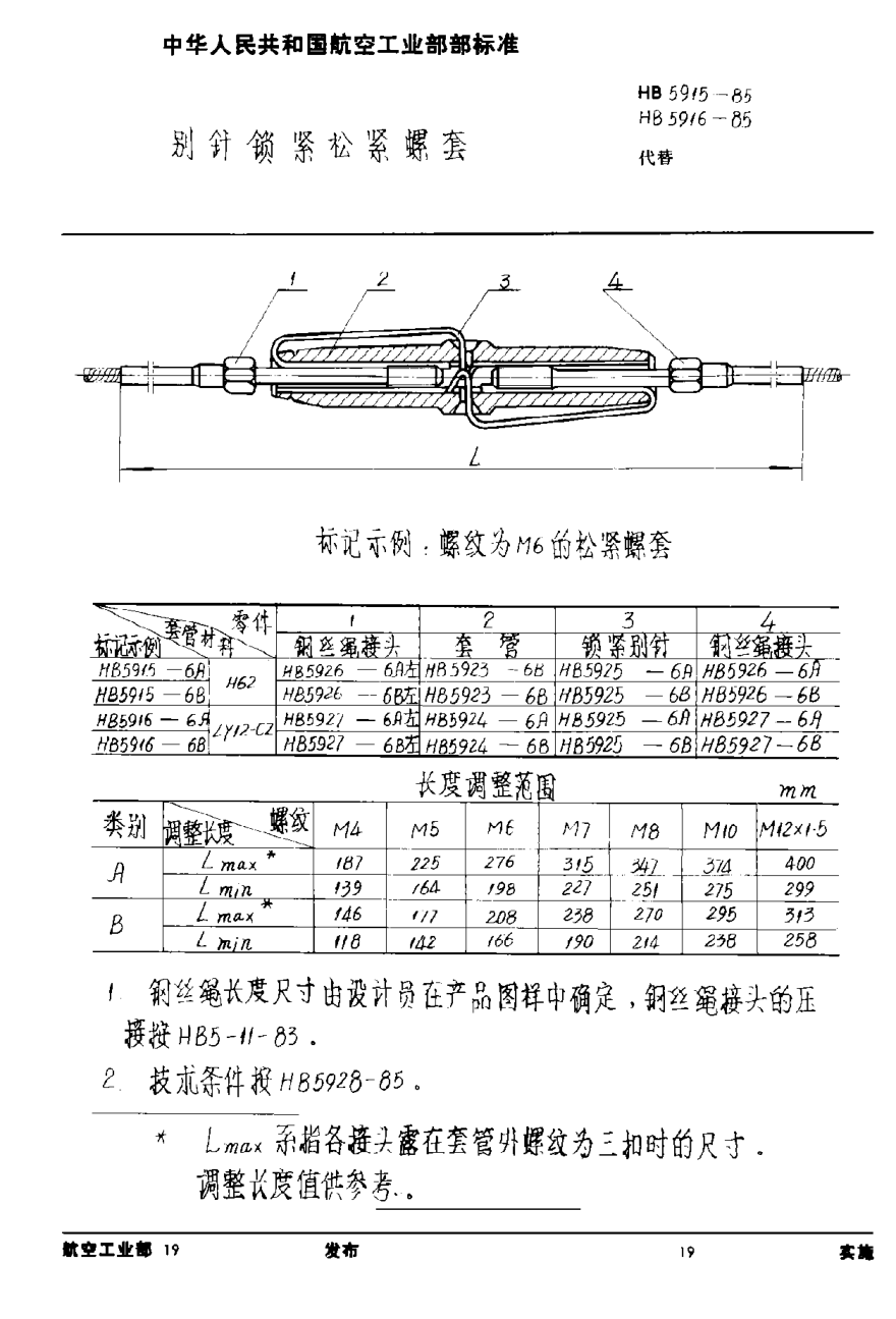HB 5915-1985別針鎖緊松緊螺套