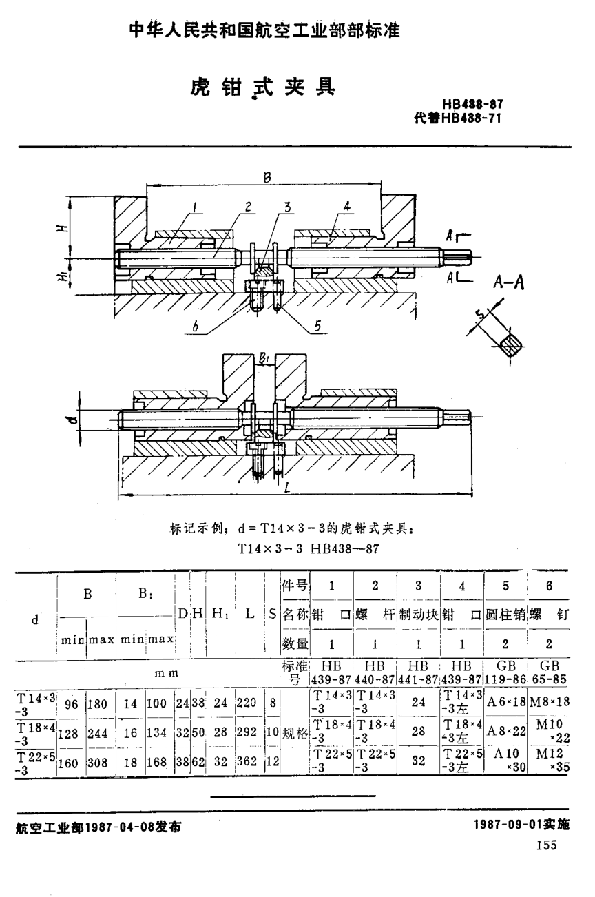 HB 438-1987虎鉗式夾具