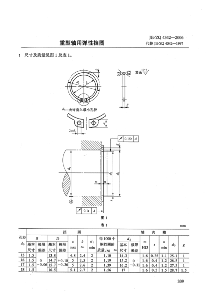 JB/ZQ 4342-2006重型軸用彈性擋圈