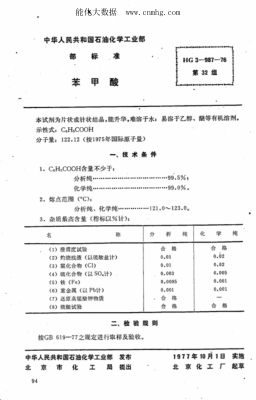 HG 3-987-1976 化學試劑 苯甲酸
