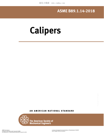 ASME B89.1.14-2018  Calipers