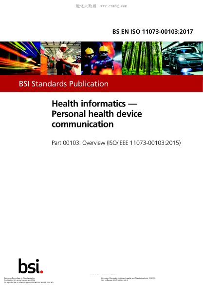 EN ISO 11073-00103-2017   Health informatics - Personal health device communication - Part 00103: Overview