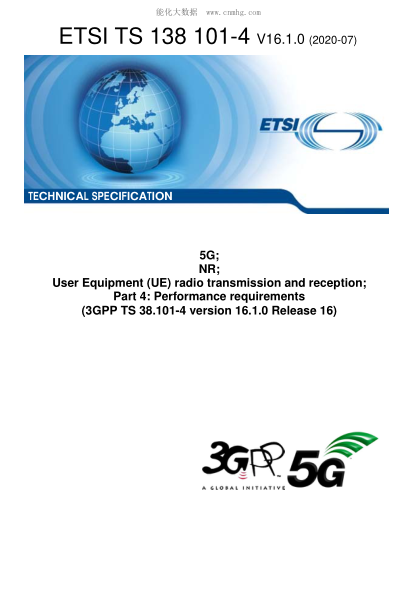 ETSI TS 138 101-4/4-2020  5G; Nr; User Equipment (Ue) Radio Transmission And Reception; Part 4: Performance Requirements (3Gpp Ts 38.101-4 Version 16.1.0 Release 16)