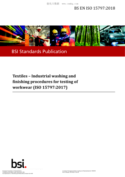 EN ISO 15797-2018  Textiles. Industrial washing and finishing procedures for testing of workwear (ISO 15797:2017)