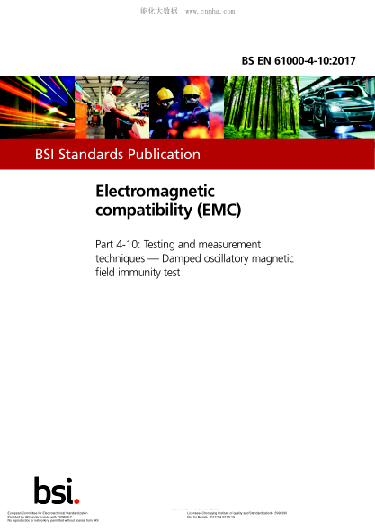 EN 61000-4-10-2017   Electromagnetic Compatibility (Emc) - Part 4-10- Testing And Measurement Techniques - Damped Oscillatory Magnetic Field Immunity Test