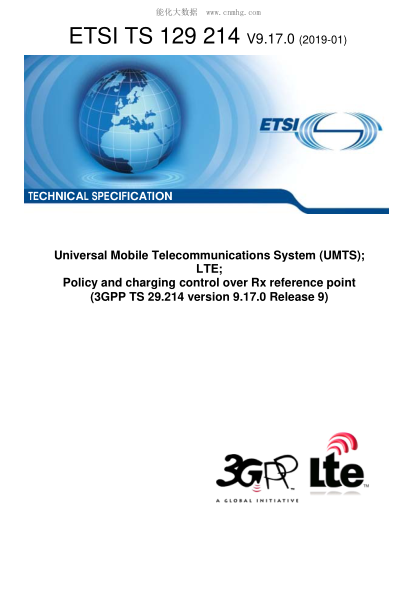 ETSI TS 129 214/2-2019  Universal Mobile Telecommunications System (Umts); Lte; Policy And Charging Control Over Rx Reference Point (3Gpp Ts 29.214 Version 9.17.0 Release 9)
