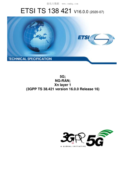 ETSI TS 138 421-2020  5G; Ng-Ran; Xn Layer 1 (3Gpp Ts 38.421 Version 16.0.0 Release 16)