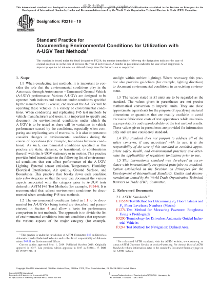 ASTM F3218-2019  Standard Practice for Documenting Environmental Conditions for Utilization with A-UGV Test Methods
