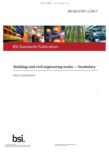 BS ISO 6707-1-2017   Buildings And Civil Engineering Works. Vocabulary. General Terms