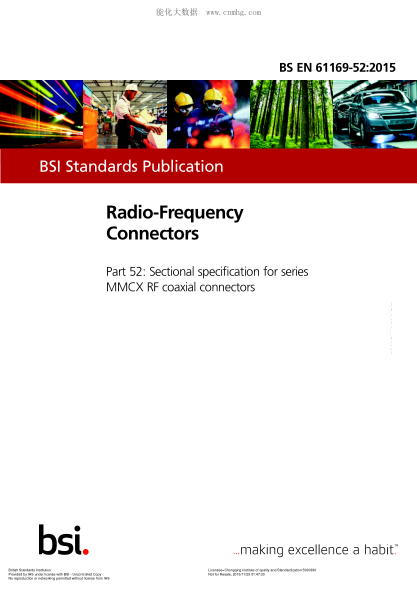 BS EN 61169-52-2015 射頻連接器 MMCX RF系列同軸連接器分規(guī)范 Radio-frequency connectors. Sectional specification for series MMCX RF coaxial connectors
