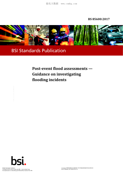 BS 85600-2017   Post-Event Flood Assessments. Guidance On Investigating Flooding Incidents