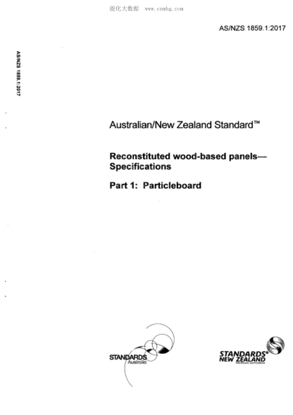 AS/NZS 1859.1-2017  Reconstituted wood-based panels - Specifications Part 1: Particleboard
