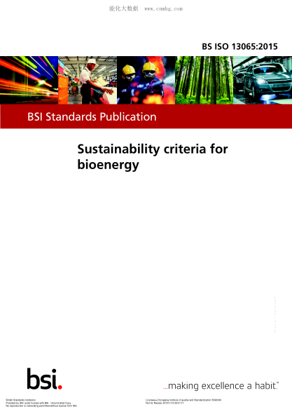BS ISO 13065-2015 生物能源的可持續(xù)性標(biāo)準(zhǔn) Sustainability criteria for bioenergy