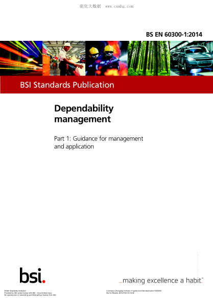 BS EN 60300-1-2014 可靠性管理 可靠性管理系統(tǒng) Dependability management. Guidance for management and application
