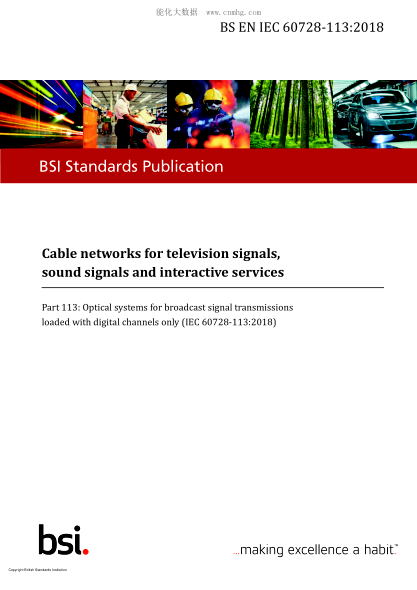 BS EN IEC 60728-113-2018   Cable networks for television signals, sound signals and interactive services. Optical systems for broadcast signal transmissions loaded with digital channels only
