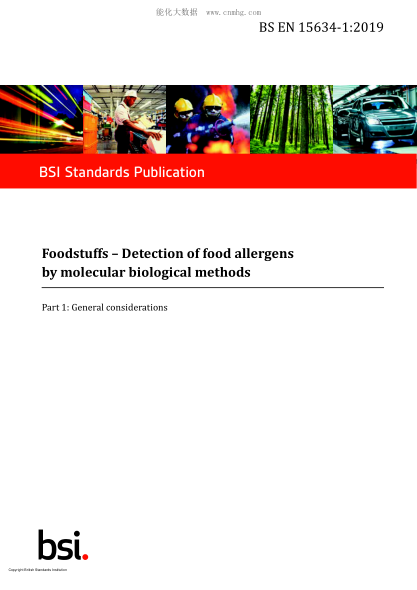BS EN 15634-1-2019   Foodstuffs. Detection of food allergens by molecular biological methods. General considerations