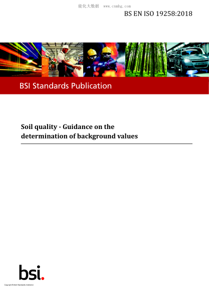 BS EN ISO 19258-2018   Soil quality. Guidance on the determination of background values
