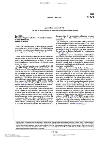 ASME BPVC-CC-NC N-771-2017  Code Cases N-771:Nuclear Components
