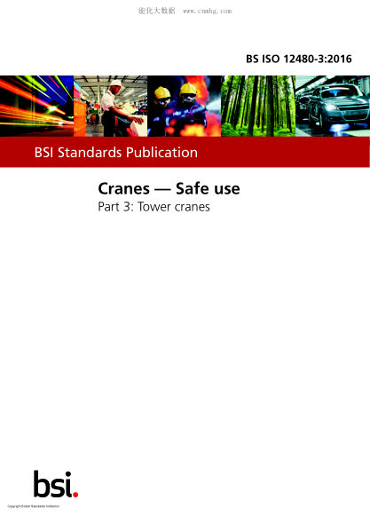 BS ISO 12480-3-2016   Cranes. Safe use. Tower cranes