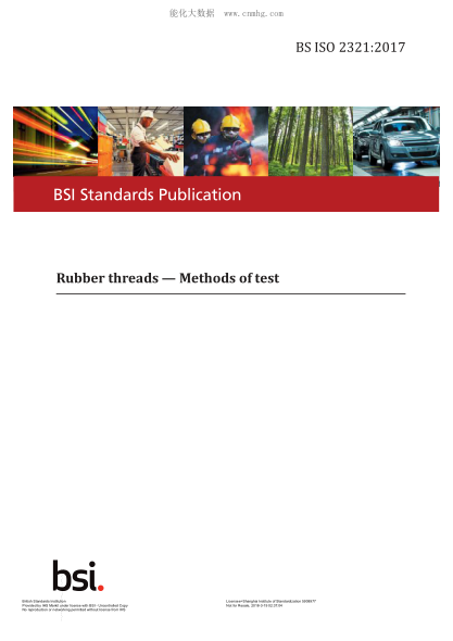 BS ISO 2321-2017   Rubber Threads. Methods Of Test