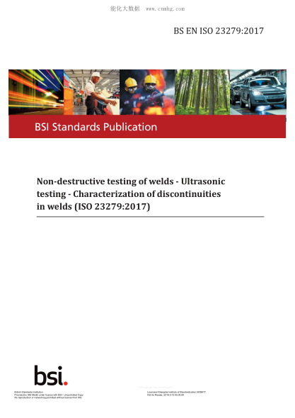 BS EN ISO 23279-2017   Non-Destructive Testing Of Welds. Ultrasonic Testing. Characterization Of Discontinuities In Welds