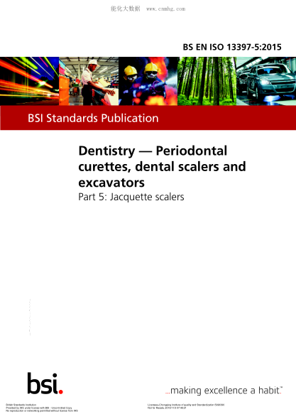 BS EN ISO 13397-5-2015 牙科 牙周刮匙、刮牙器和牙鉆空器 Jacquette刮治器 Dentistry. Periodontal curettes, dental scalers and excavators. Jacquette scalers