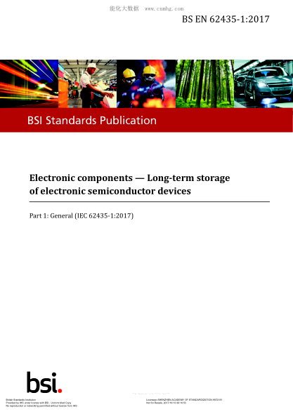 BS EN 62435-1-2017 Electronic Components. Long-Term Storage Of Electronic Semiconductor Devices. General
