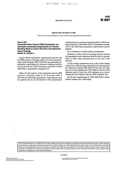ASME BPVC-CC-NC N-697-2017  Code Cases N-697:Nuclear Components
