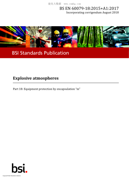 BS EN 60079-18-2015+A1-2017   Explosive atmospheres. Equipment protection by encapsulation “m”
