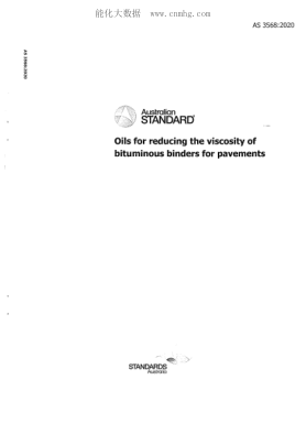 AS 3568-2020  Oils for Reducing the Viscosity of Residual Bitumen for Pavements