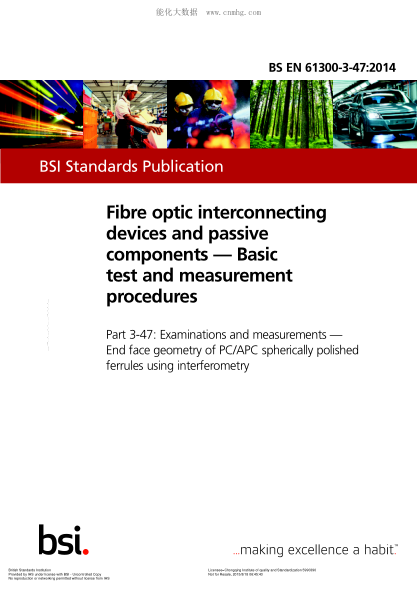 BS EN 61300-3-47-2014 纖維光學(xué)互連器件和無源元件 基本試驗和測量程序 檢驗和測量 干擾量度法測定PC/APC球面拋光套圈的端面幾何 Fibre optic interconnecting devices and passive components. Basic test and measurement procedures. Examinations and measurements. End face geometry of PC/APC spherically polished