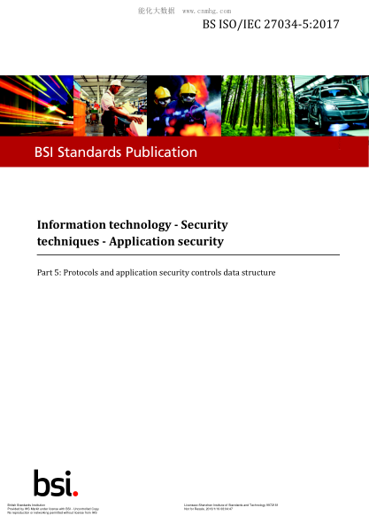 BS ISO/IEC 27034-5-2017   Information Technology. Security Techniques. Application Security. Protocols And Application Security Controls Data Structure