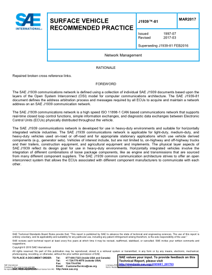 SAE J1939-81-2017   Network Management