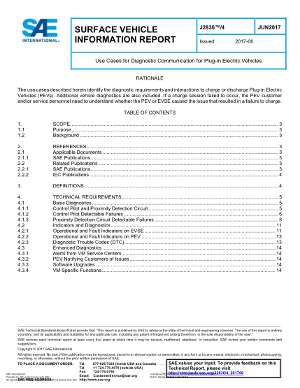 SAE J2836/4-2017   Use Cases For Diagnostic Communication For Plug-In Electric Vehicles