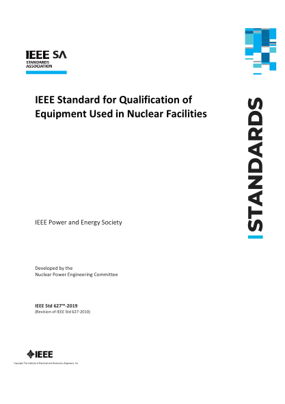 IEEE 627-2019  Qualification of Equipment Used in Nuclear Facilities