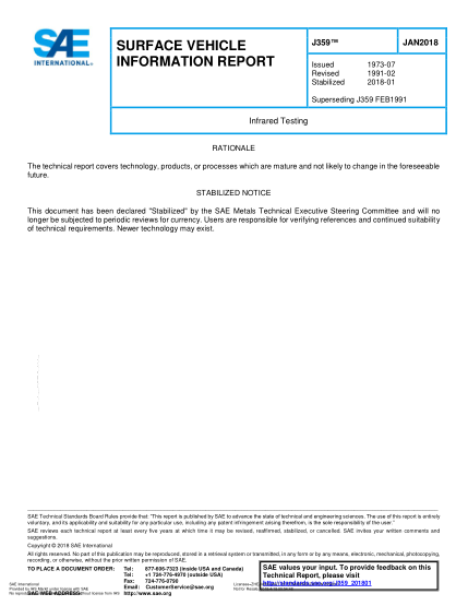 SAE J359-2018  Infrared Testing