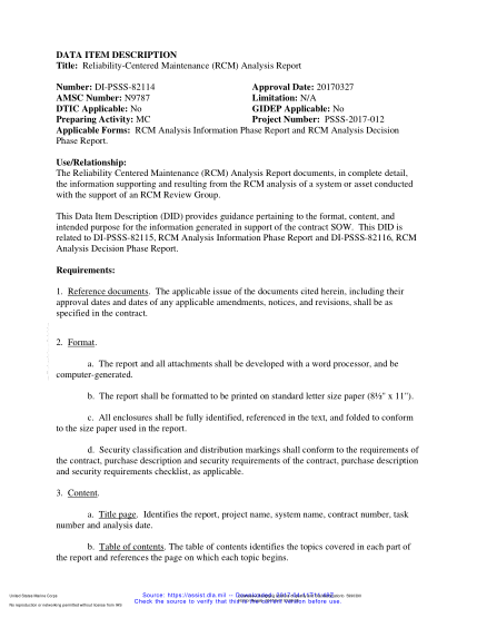 NAVY DI-PSSS-82114-2017  Reliability-Centered Maintenance (Rcm) Analysis Report