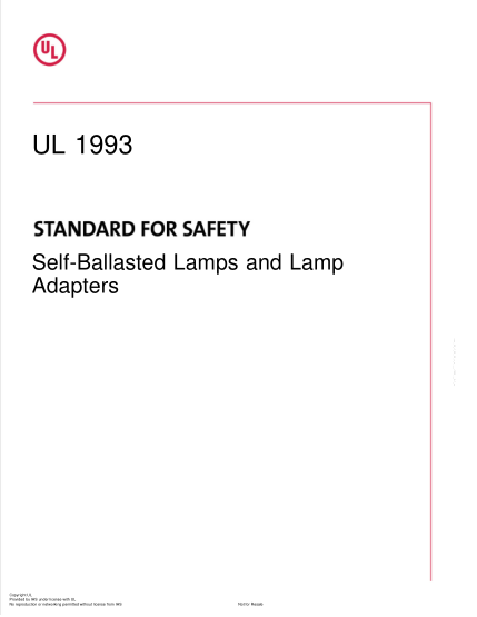 UL 1993-2012  UL Standard for Safety Self-Ballasted Lamps and Lamp Adapters (Fourth Edition)