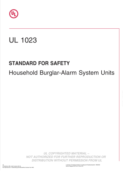 UL 1023-2017 家用防盜警報系統(tǒng)裝置 UL Standard for Safety Household Burglar-Alarm System Units (Seventh Edition)