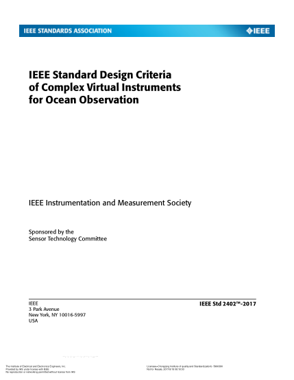 IEEE 2402-2017   Design Criteria of Complex Virtual Instruments for Ocean Observation