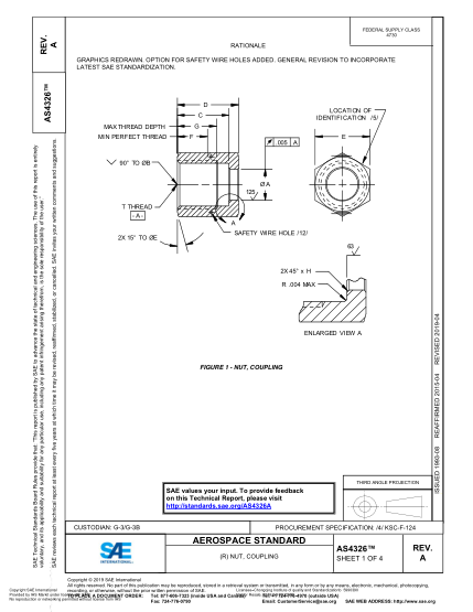 SAE AS4326A-2019  (R) Nut, Coupling