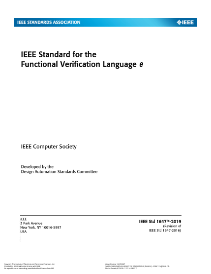 IEEE 1647-2019  Functional Verification Language e (IEEE Computer Society)