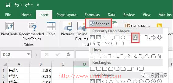 MS Excel山峰柱形圖